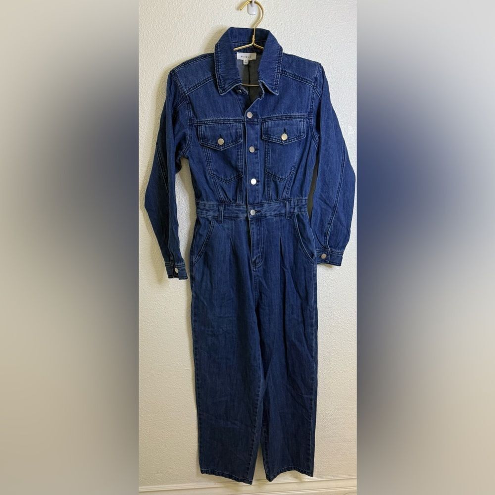 NWT- Mable- Denim Long Sleeve Jumpsuit- Size small